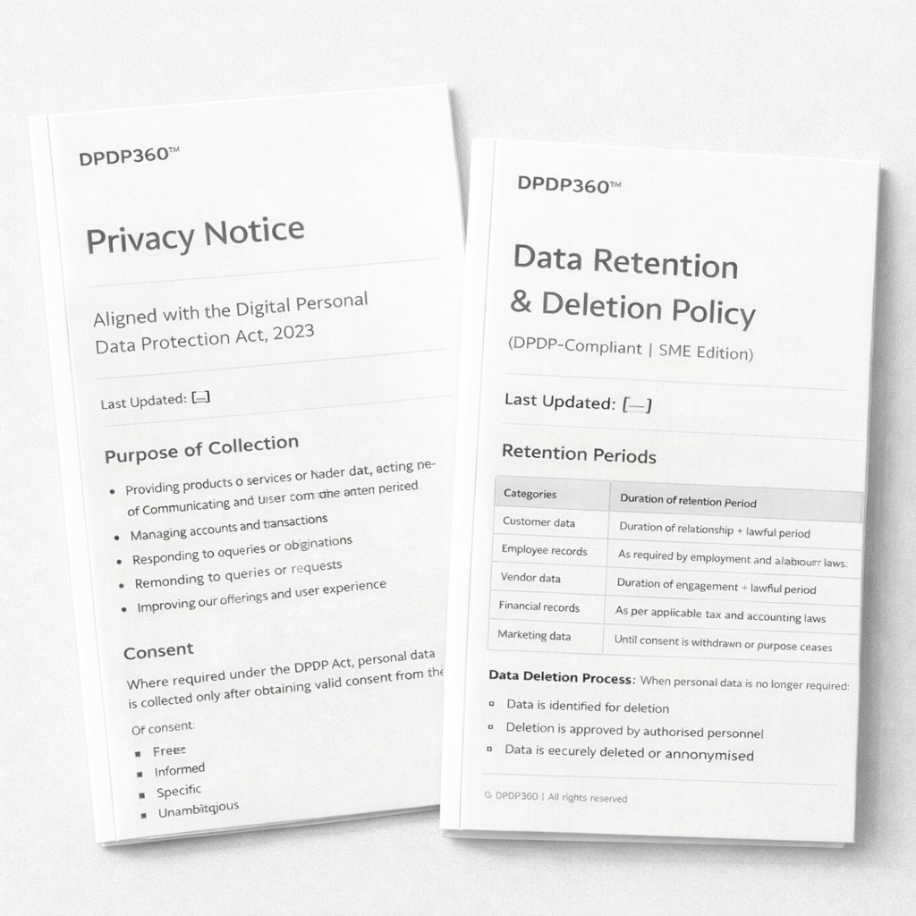 DPDP Starter Compliance Kit (SME Edition)